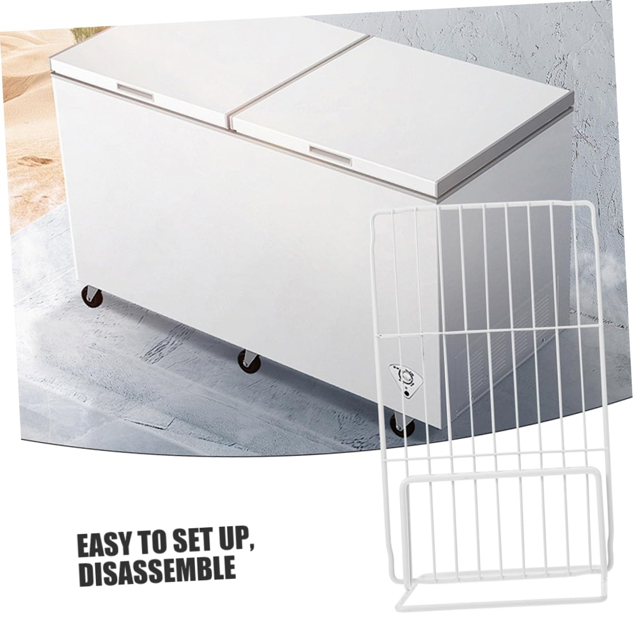 iplusmile Separador de Congelador Ajustable de Hierro Blanco 2 Piezas