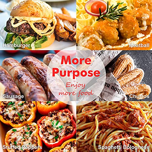 Meat Grinder Manual, Food Grinder Sausage Maker, Hand Crank Meat Grinder Mincer Cookies Attachment for Meat, Sausage, Churros, etc
