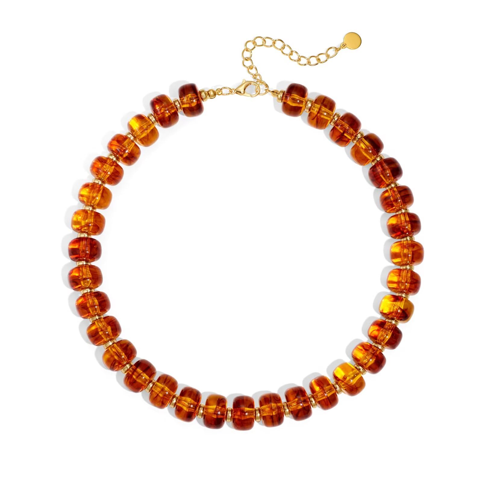 Colorful Beaded Necklace for Women Unique Resin Beads Choker Necklaces Boho Statement Chunky Necklace Summer Vacation Jewelry — view 13