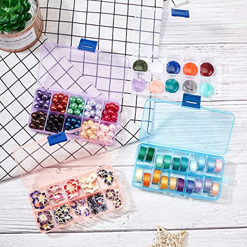 Ph Pandahall 5 Pack 10 Grids Bead Organizer Plastic Storage Box Case Mini Tackle Box Container Jewelry Organizer With Movable Dividers For Small Stone Jewelry Sewing Fishing, 2.6X5X0.8 Inch #TOP1