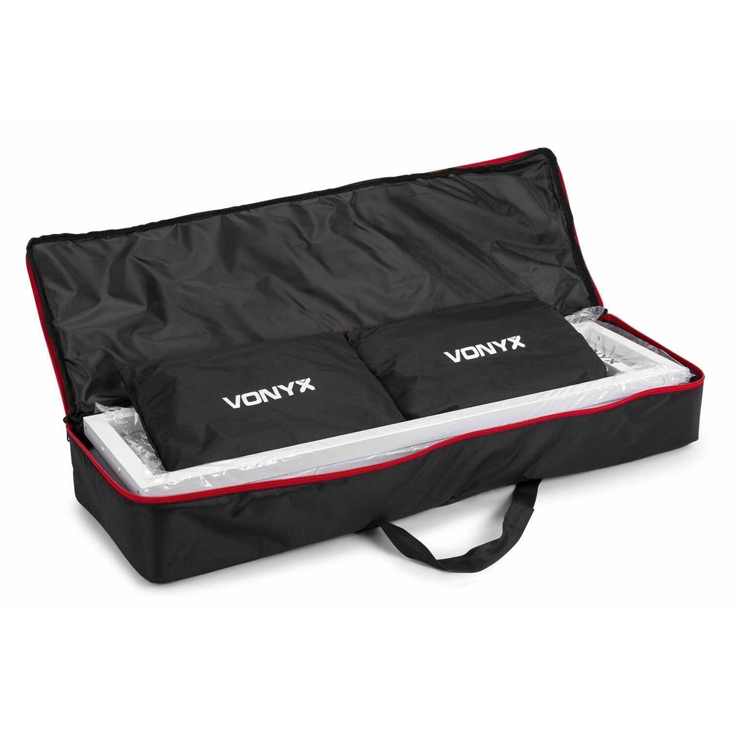 Luidspreker standaard / licht statief - Set van 2 - Vonyx DJP165 - witte en zwarte hoezen - Tassen (180.080)