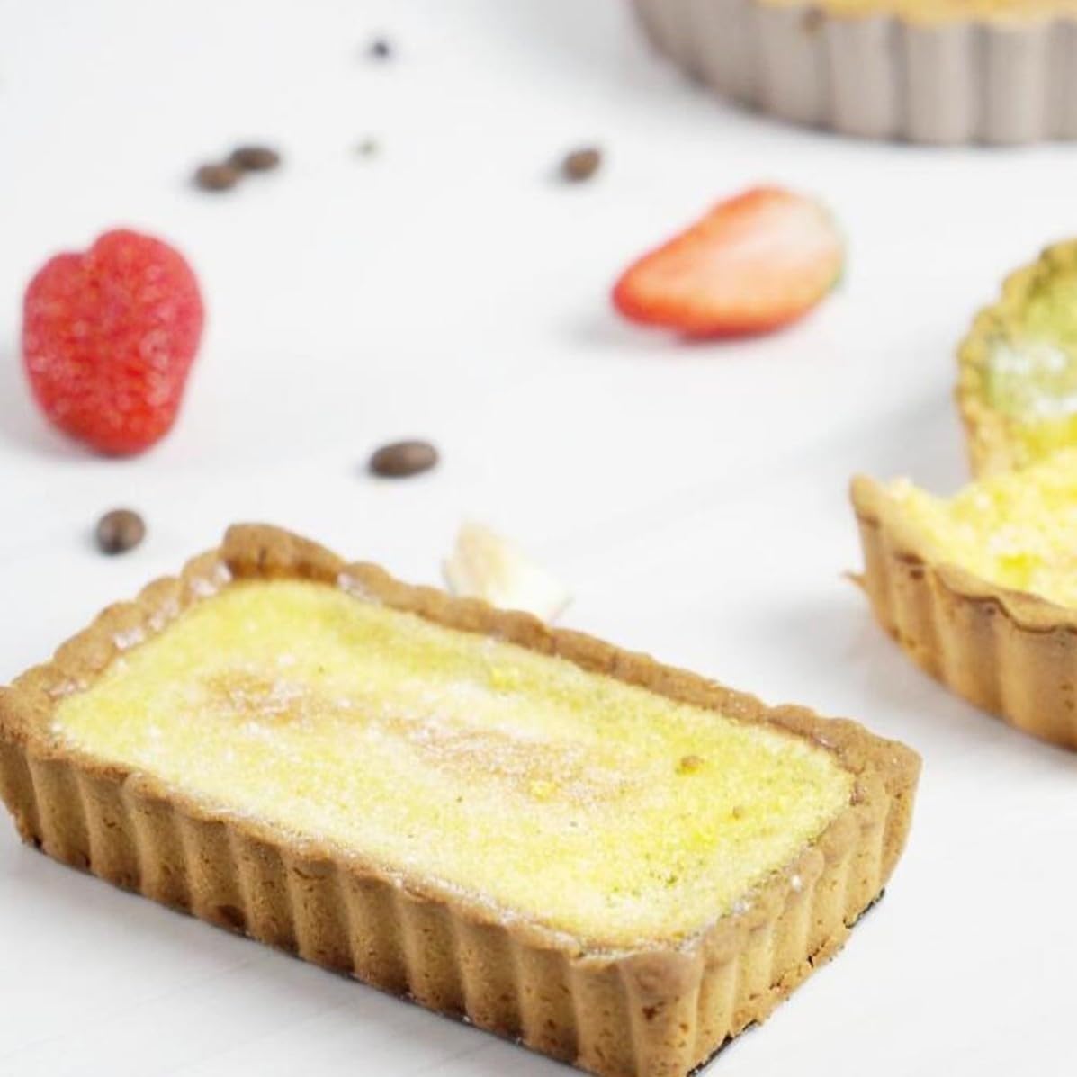 2pcs Carbon Steel Tart Pan, Nonstick Easy Release Cake Mold for Quiche