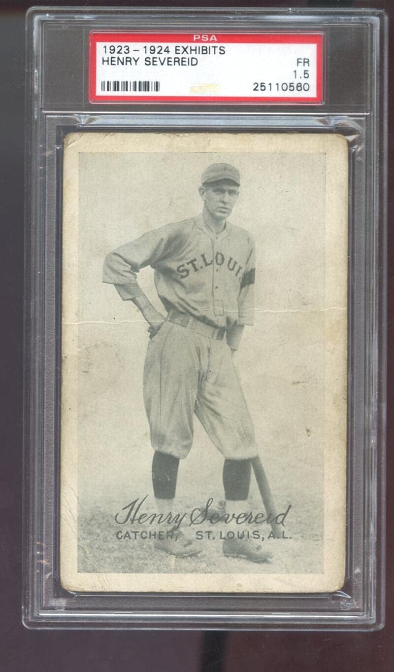 1923 1924 Exhibits Henry Severeid PSA 1.5 Graded Baseball Card Exhibit St. Louis