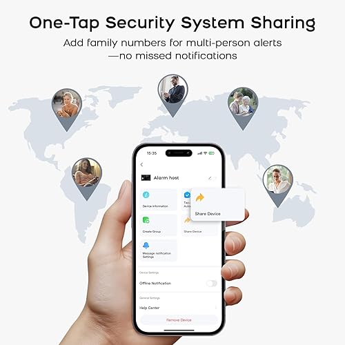 Miniatura 16 de Sistema de alarma para seguridad del hogar, 24 piezas WiFi+GSM/4G Sistema de seguridad inalámbrico sin tarifa mensual, control de aplicación