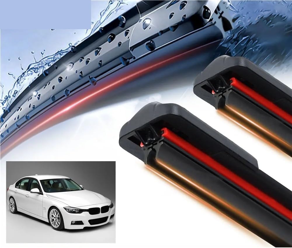 BMW 3シリーズ E90 E91 F30 F31 F34 F35 F80 対応 ダブルラバー フレームレス ブラケットレス ワイパ