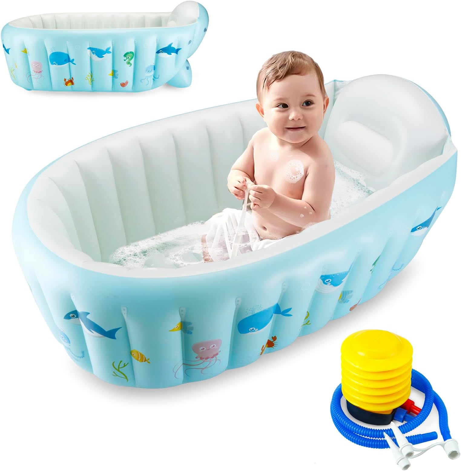 Amazon.com: Inflatable Baby Bathtub, Kid Infant Toddler Infant Newborn ...