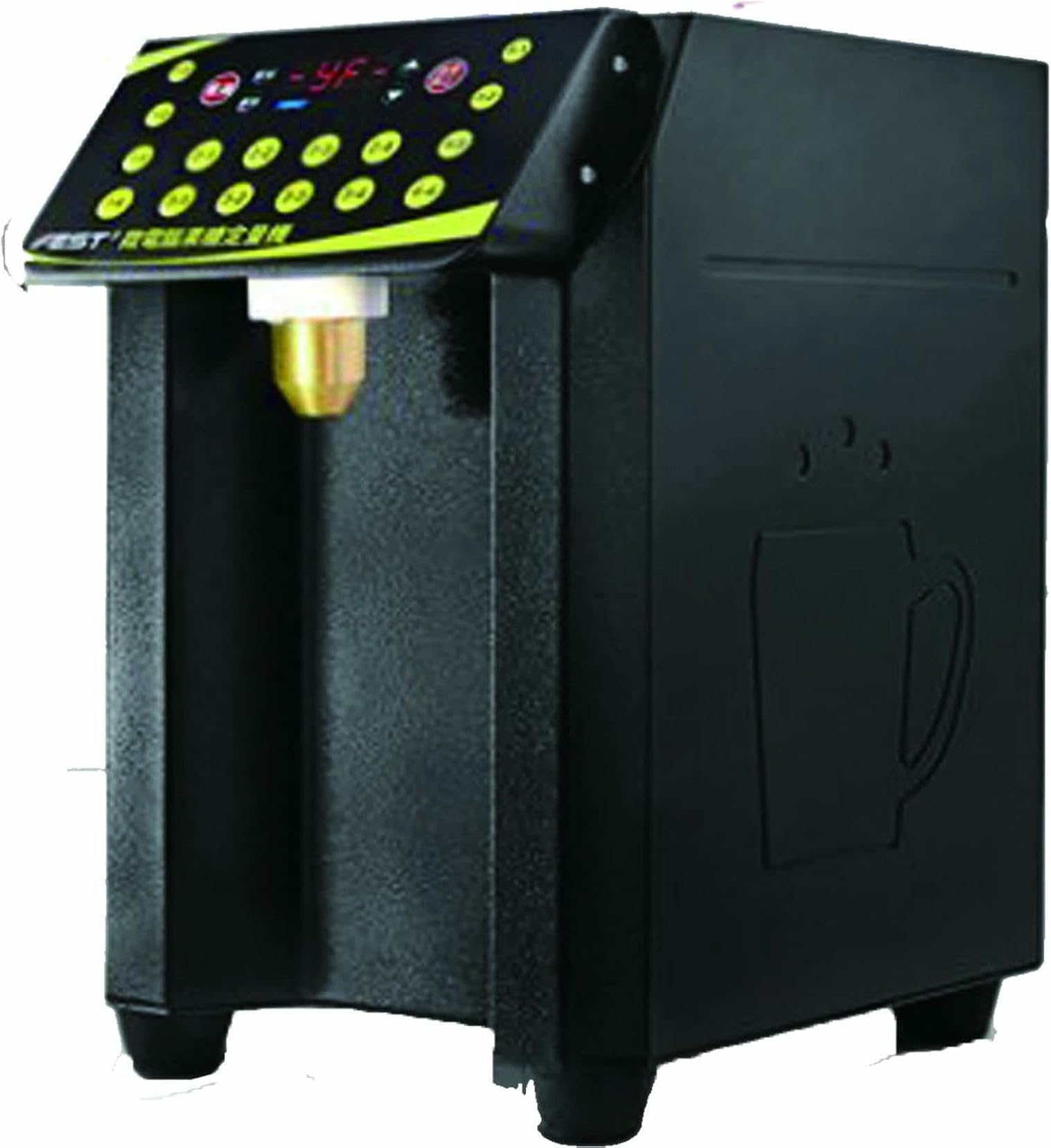 FHRKA 8L Syrup Dispenser Machine,Stainless Steel Syrup Dispenser,Automatic Fructose Dispenser,Drink Dispenser Equipped (Black 110V)