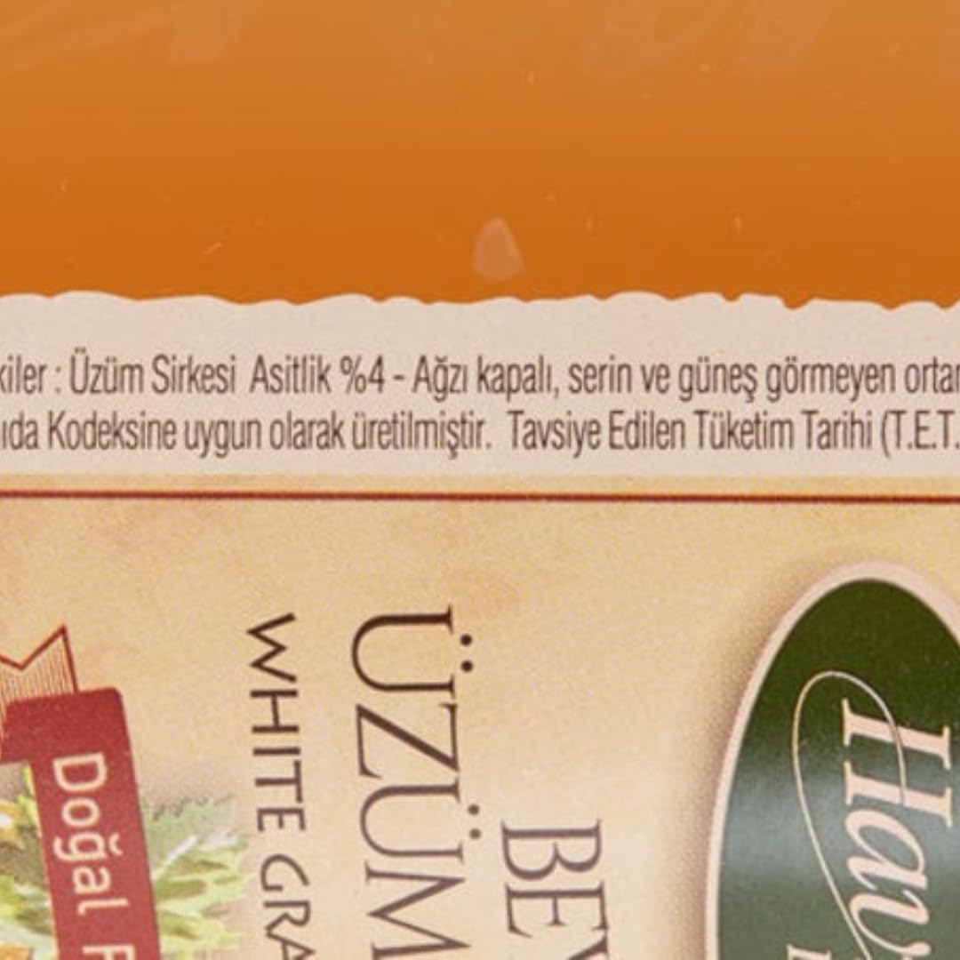 Natural White Grape Vinegar, Additive-free, 100% Natural, Fermented, Organic, Turkish product, 500 ml, PACK OF 3