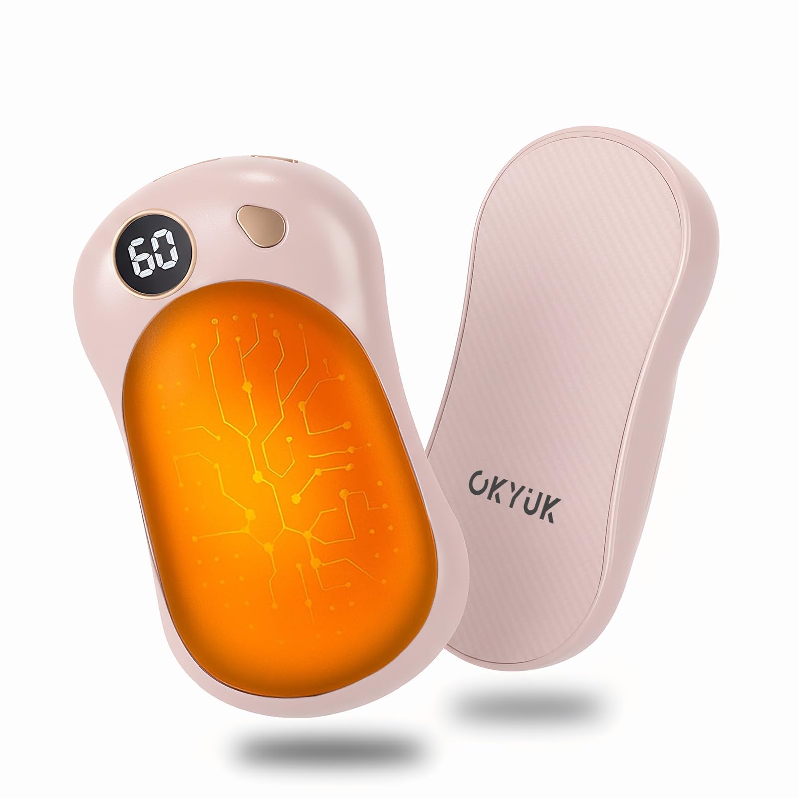 OKYUK Scaldamani Elettrico, 2 in 1 Scaldamani Magnetico Kann als Powerbank verwendet werden, Riutilizzabile, Calore con 3 Livelli, Perfetto per il campeggio e come regalo