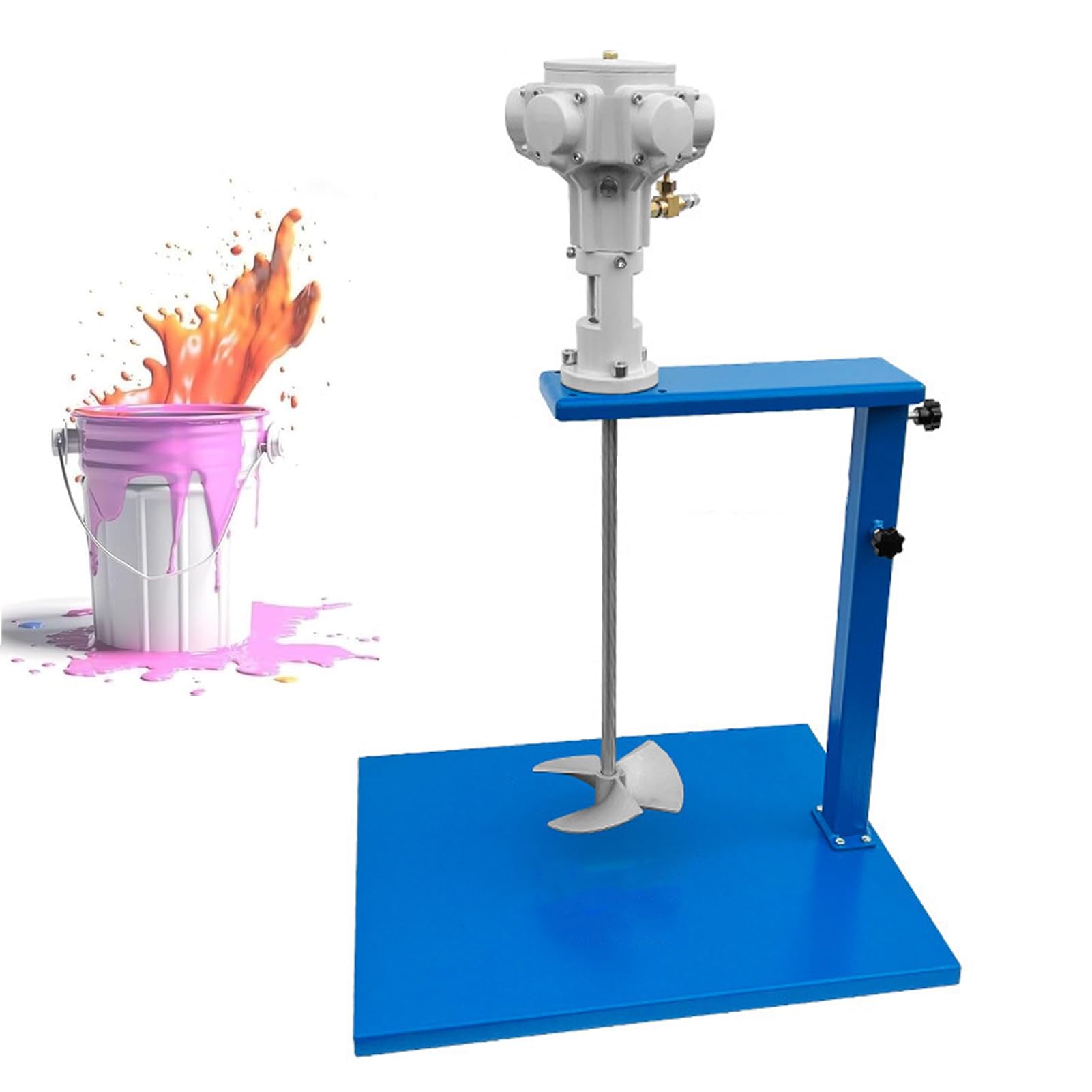 Mezclador NeumáTico De Pintura 100 GAL - Agitador Profesional con Soporte De Clip Y ElevacióN Manual | para Cubetas Y Barriles | Calidad Industrial