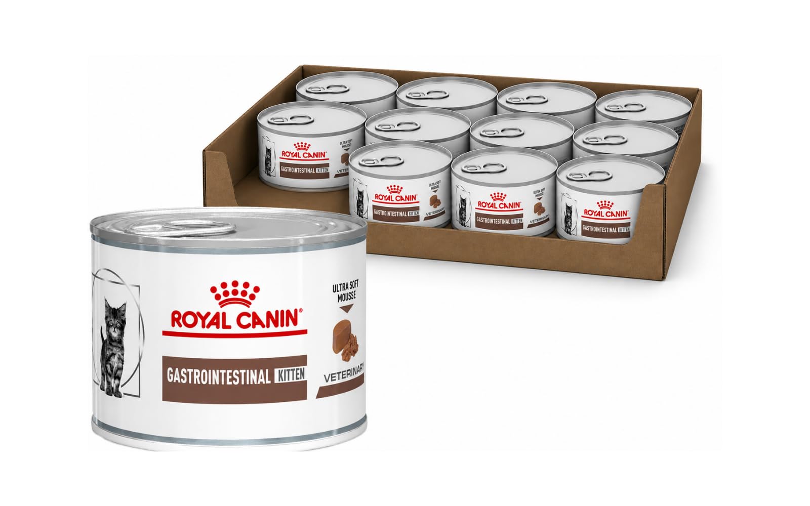 Gastrointestinal Kitten Ultra Soft Mousse | Für Katzenwelpen | 12 x 195 g | Royal Canin Veterinary | Diät-Alleinfuttermittel | Zur Linderung akuter Resorptionsstörungen des Darms