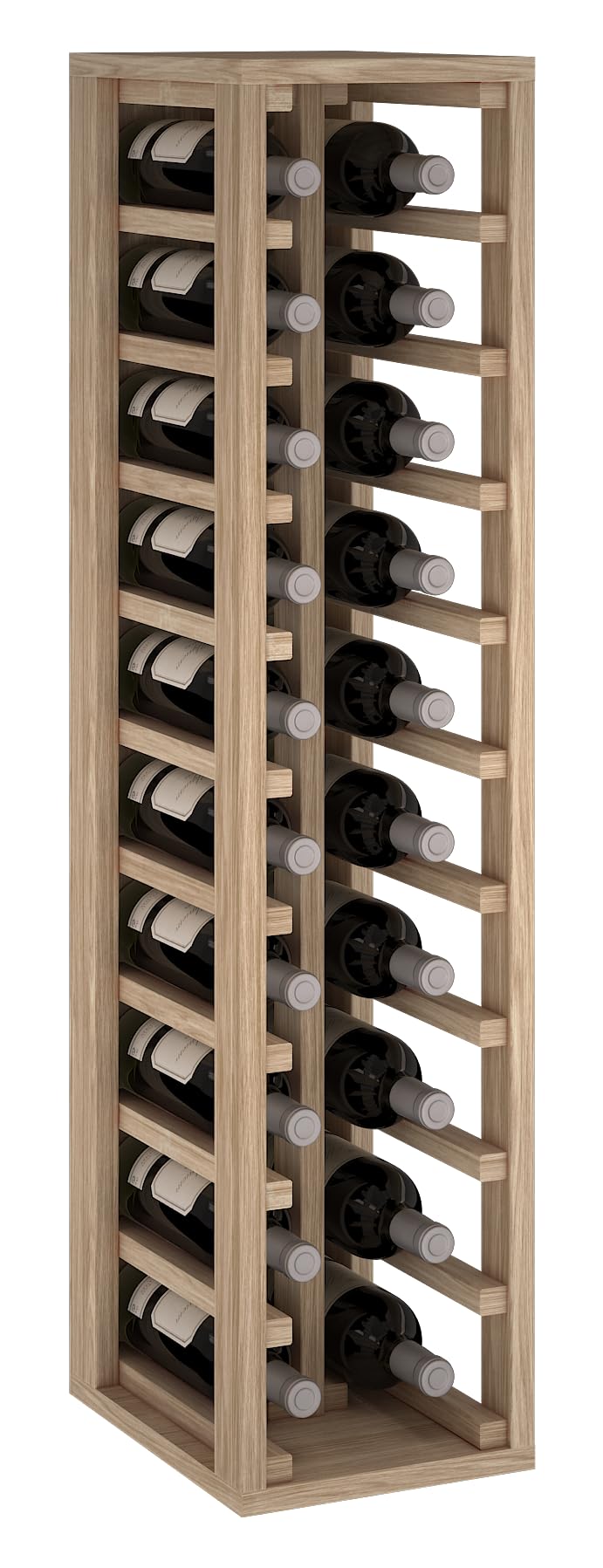 portabottiglie con capacità per 20 Bottiglie, Quercia, 24 x 32 x 105 cm