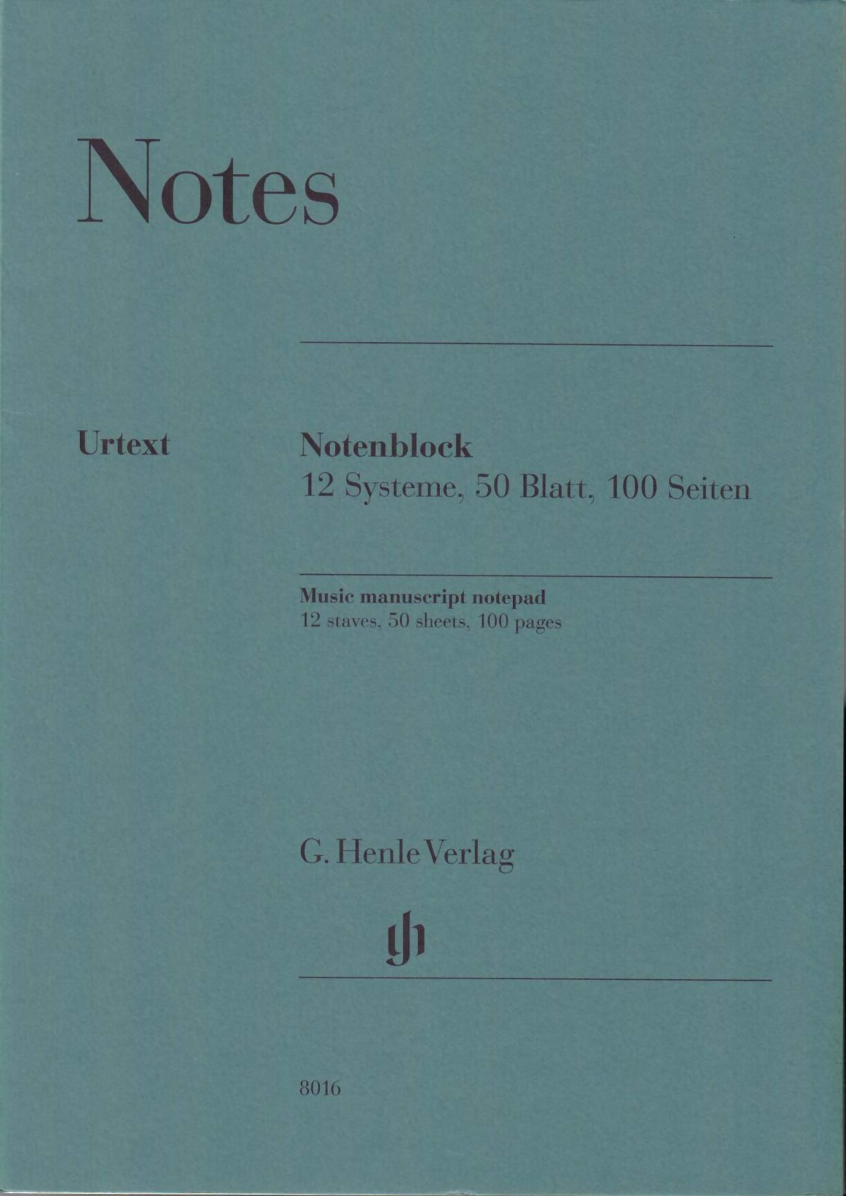Henle Music Manuscript Notepad 12 Staves, 50 Sheets (Multilingual Edition)