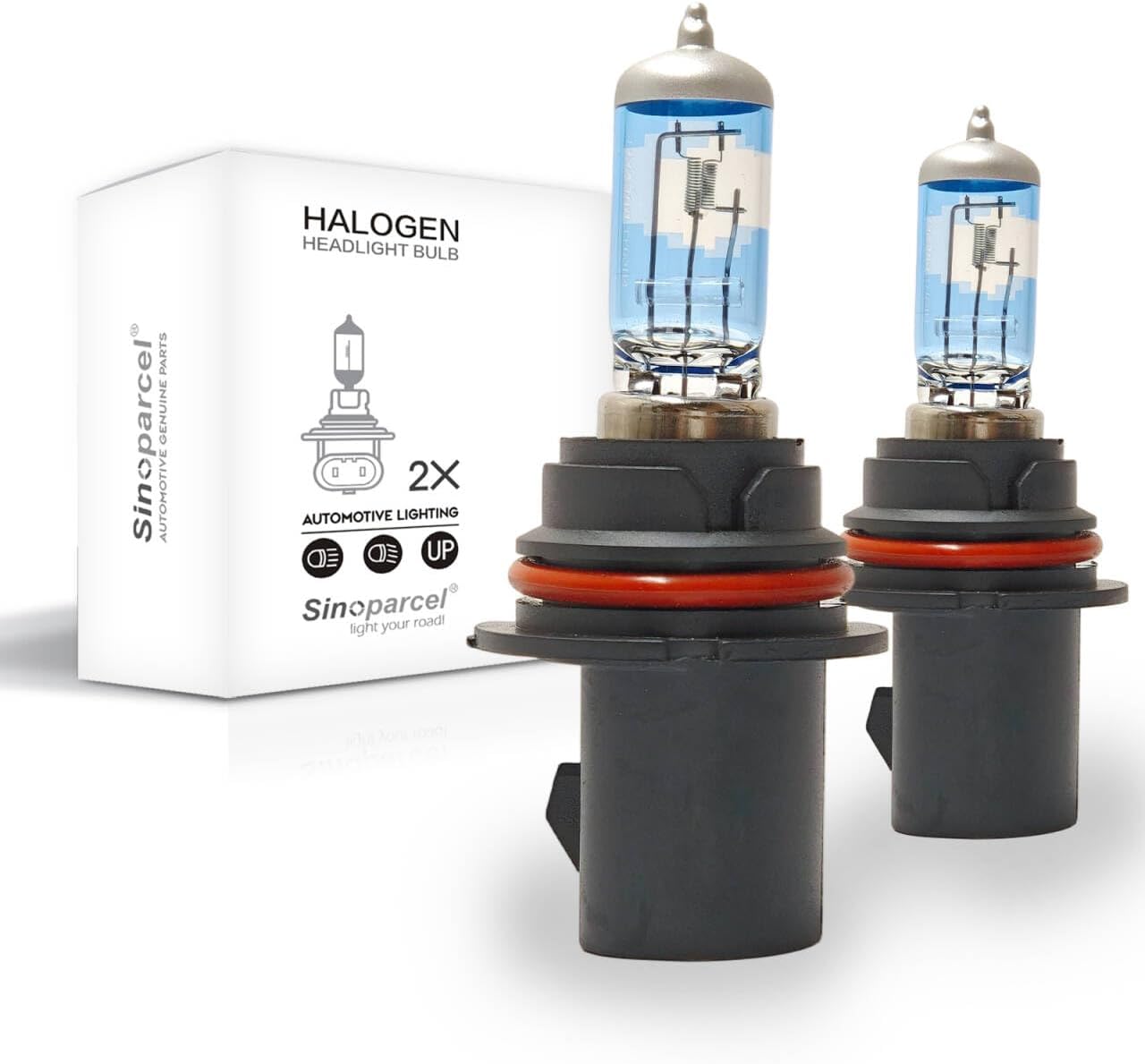 Sinoparcel 9012/HIR2 Halogen Headlight Bulb 3500K Warm White, 200% brighter than Original Bulb, High or Low Beam, Replacement for Standard 12V 55W Bulb, Pack of 2