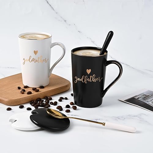 Miniatura 3 de YHRJWN Regalo de Propuesta para Padrinos, Taza de Café para Madrina y Padrino, Regalos de los Ahijados para los Padrinos, Regalos para Padrinos para