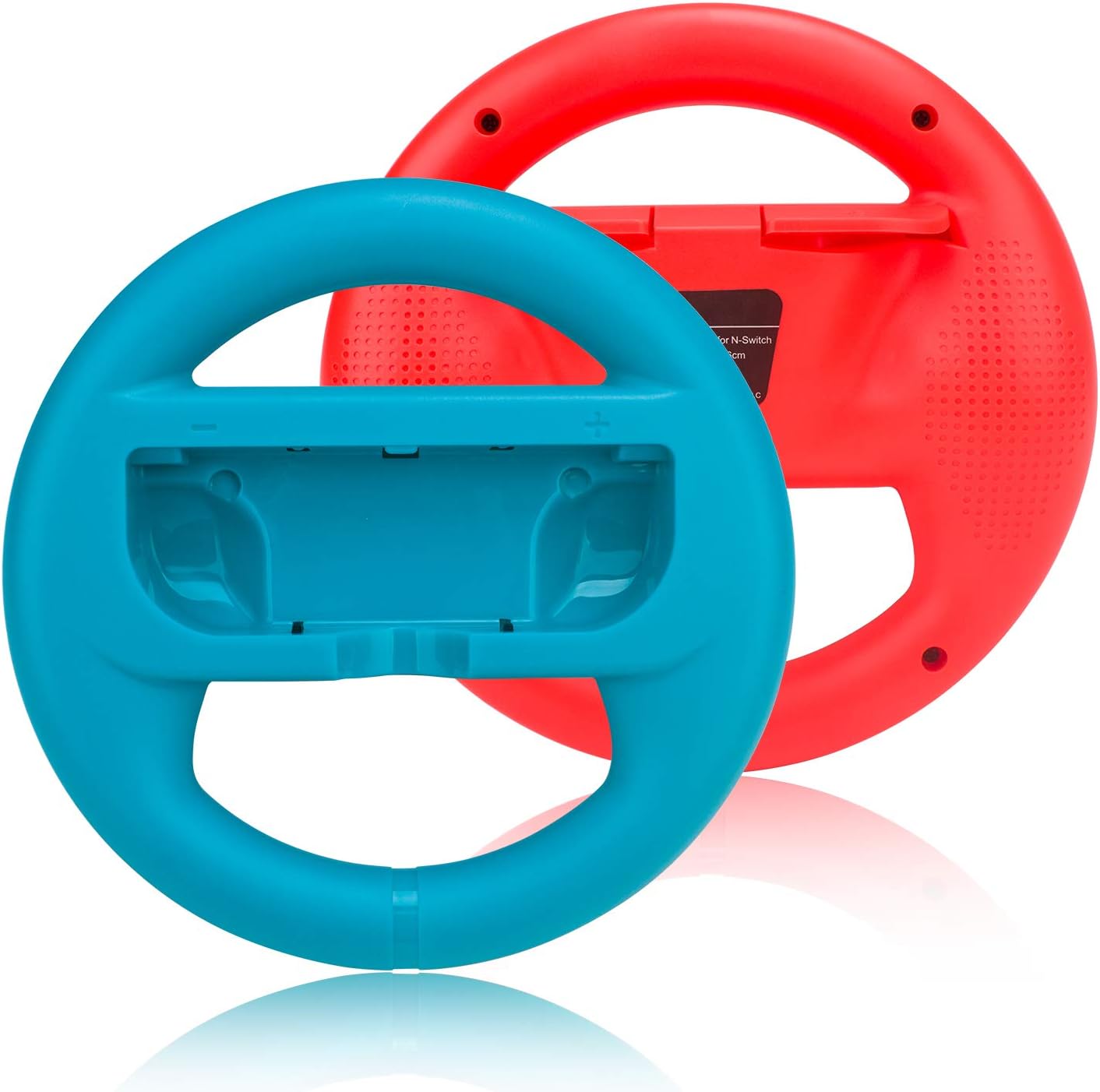 Joycon Steering Wheel (Set of 2) Compatible with Nintendo Switch Joycons (Red+Blue)