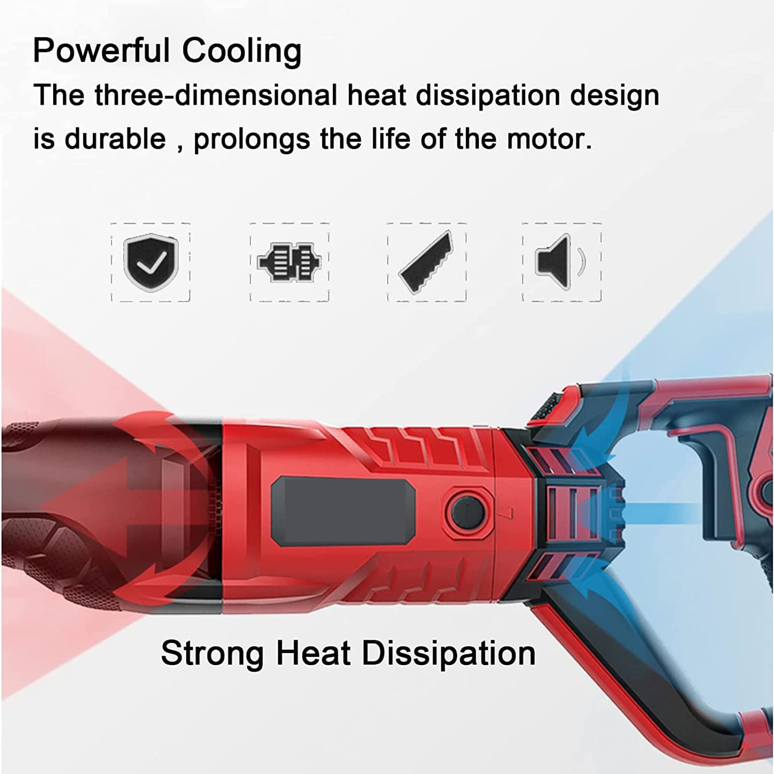 BONAD Sierra Eléctrica para Huesos,900W/1050W/1300W Portátil Sierra Carnicero,Multifunción Casa Comercial Sierra de Sable,Carne Congelada,Huesos,Corte Vertical Sin Desviación,Red-1050W