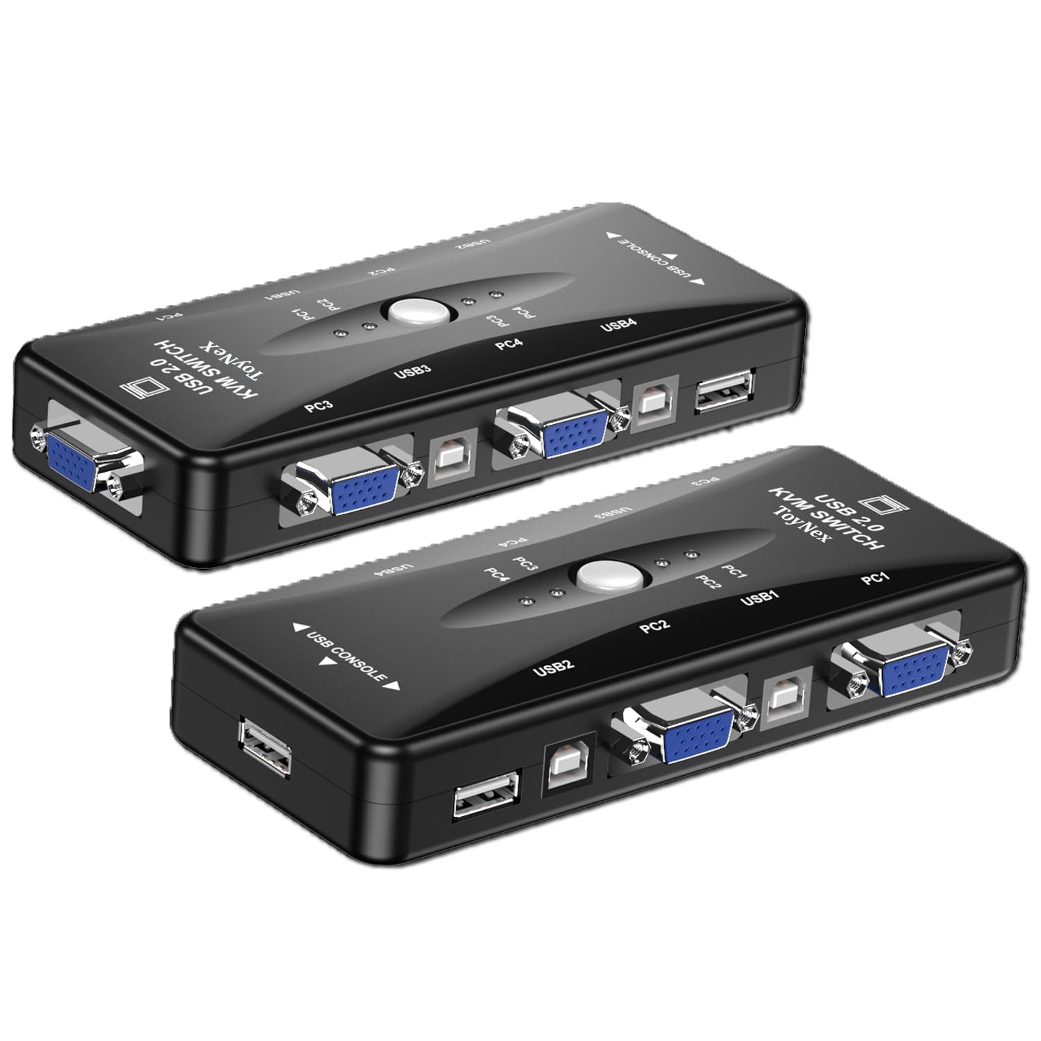 Multiport Monitor Hub, 4 Ports USB KVM VGA/SVGA Monitor Hub Computer Switch Box Adapter Devices for PC Keyboard Mouse.(Black)-image-18