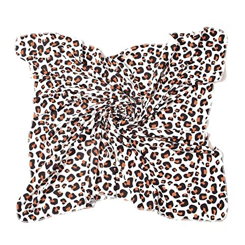 Konssy Baby Girl Newborn Receiving Blanket With Headband Set Baby Swaddle Leopard Print Nursery Swaddle Wrap #TOP2