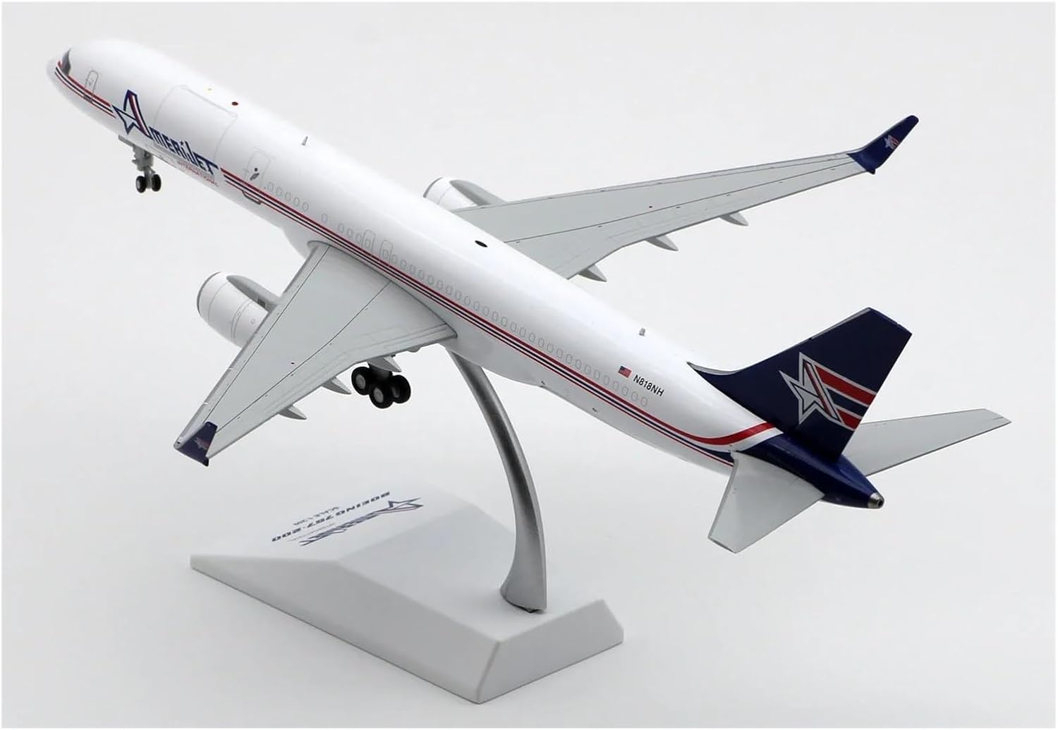 Miniature Scale 1 200 for International Boeing B757-200 Plane Simulation Aviation Aircraft Metal Ornaments Gift Flying Toy Game Kits
