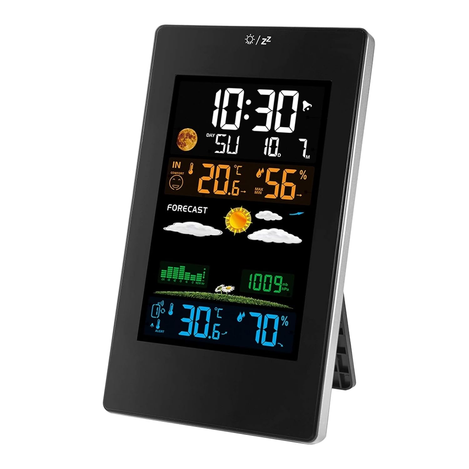 Wireless Weather Station Indoor Outdoor Weather Forecaster Sensor Digital Thermometer Hygrometer Monitor Moon Phase