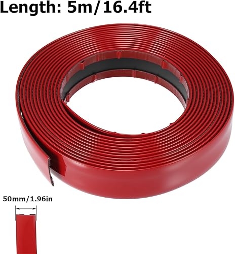 Miniatura 8 de BESULEN Adhesivo adhesivo para automóvil, 16 pies, protector de labios de borde exterior lateral de PVC, autoadhesivo para exterior e interior del