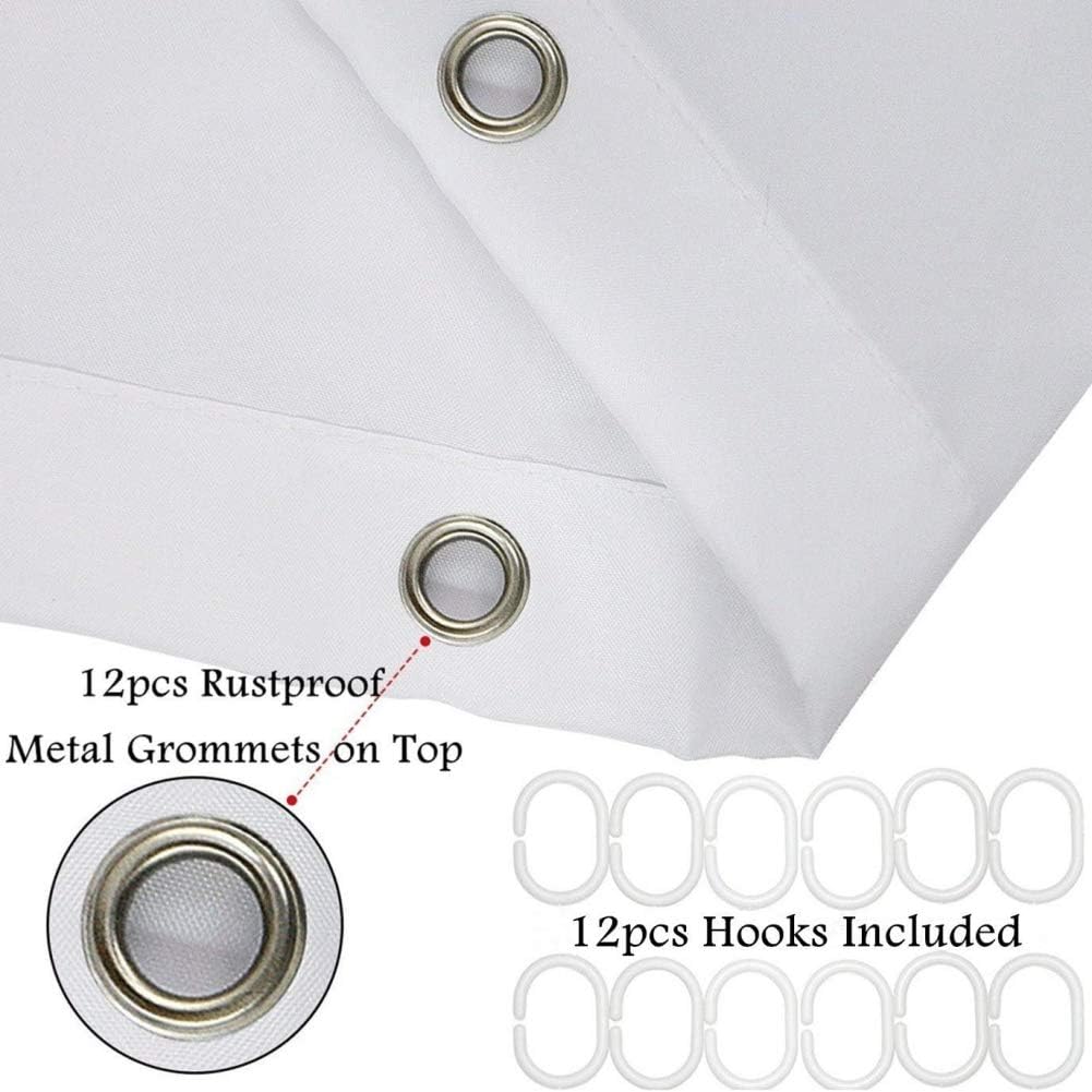 4 Pcs Merry Christmas Shower Curtain Sets with Non-Slip Rug, Toilet Lid Cover and Bath Mat, Santa Claus Polyester Shower Curtain with 12 Hooks for Christmas Decoration