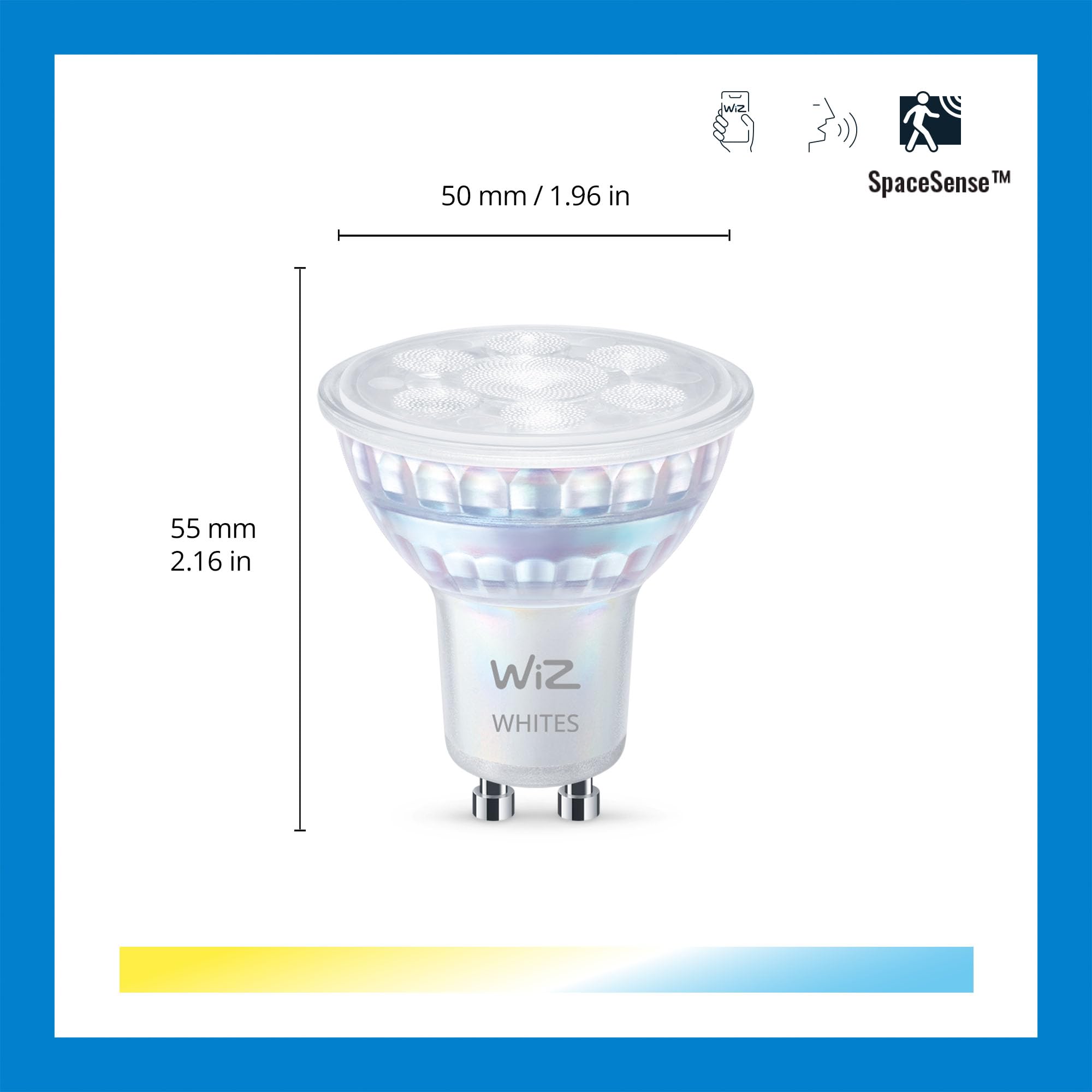 Wi-Fi BLE 50W GU10 GLASS 927-65 TW 2PF/6