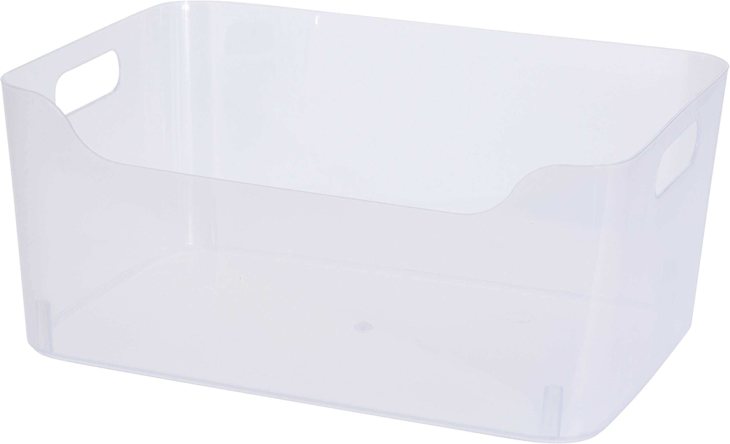 Muddy Hands Clear Plastic Storage Basket Handy Organiser Tidy Box (3, Medium)