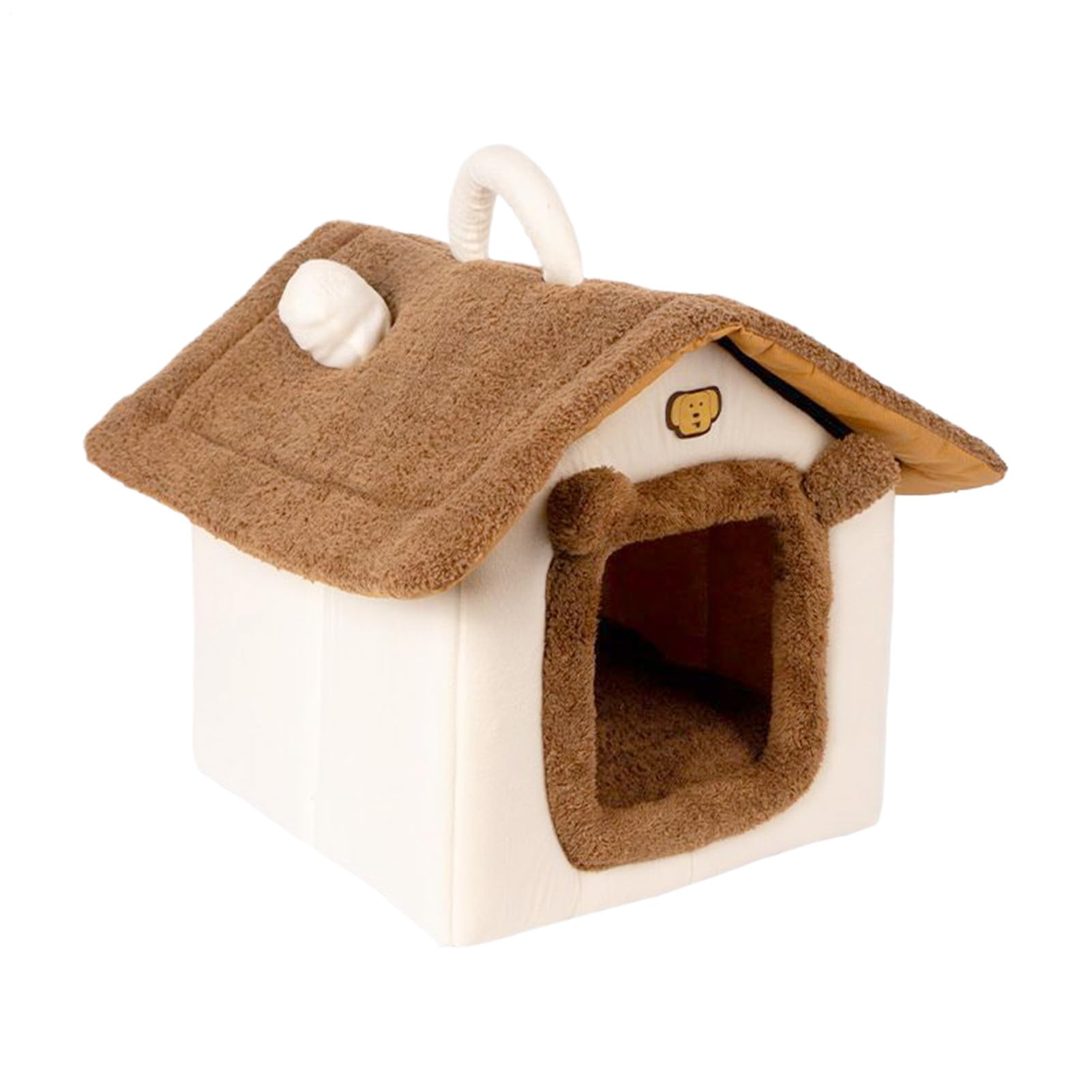 Lit de chat tunnel fermé chaud et confortable pour sommeil d'hiver