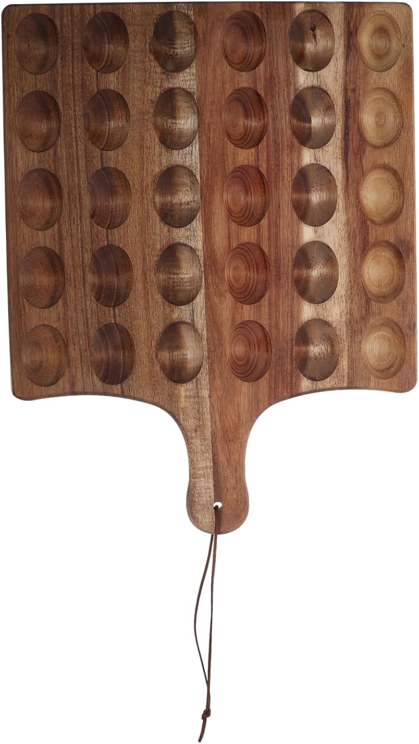 PRETYZOOM Reversible Wooden Deviled Tray Compartments for Serving Eggs and Desserts Dual-sided Acacia Wood Serving Platter for Kitchen Gatherings and Parties