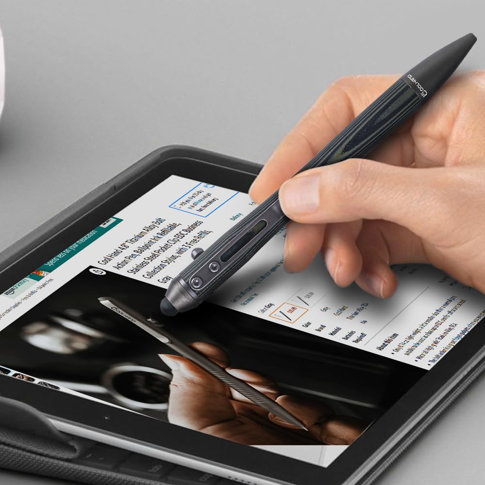 Cool Hand 5374-G Bolzen-Action-Stift, EDC-Kugelschreiber, nachfüllbar, Stylus für Touchscreen, G10-Körper mit Taschenclip, ergonomischer Griff, mit kostenloser Nachfüllung, 5,7 Zoll