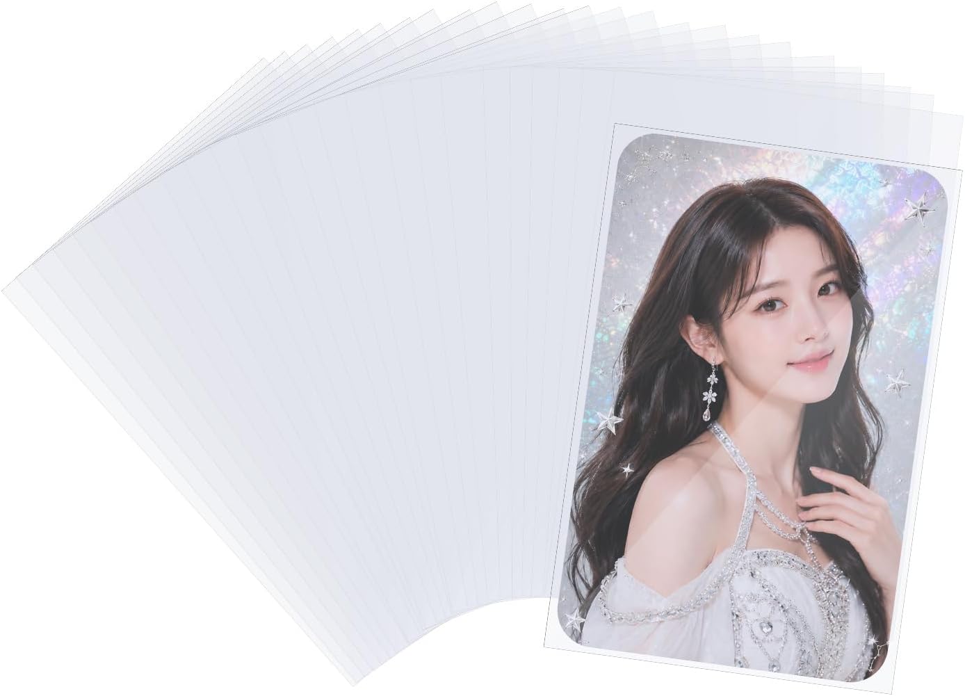 100 sztuk koszulek na karty fotograficzne 56 x 87 mm, krystalicznie przezroczysta folia ochronna na karty, wodoodporne, przezroczyste etui pasujące do fotokartów i albumów KPOP