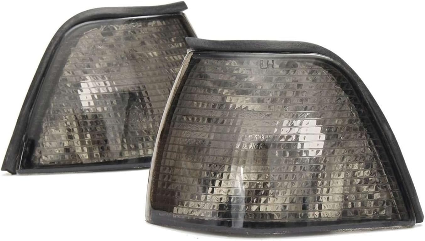 1 Pair Car Corner Turn Signal Light Corner Lights Lamp With 4 Colors Lens Compatible With BMW 3 Series E36 4DR 1992-1999 63138353279/63138353280(Gray)