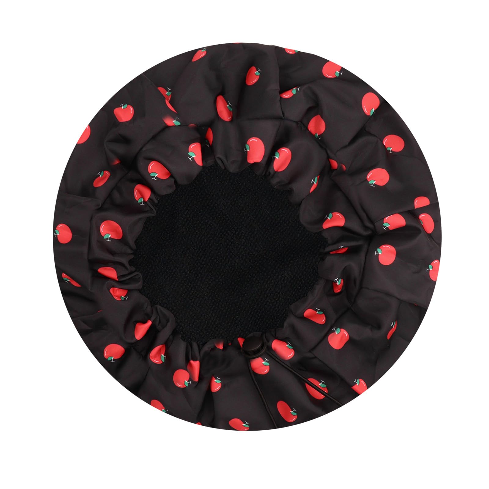 Shower Cap,Adjustable Large Shower Cap for Women,Cloth Lined EVA Exterior Reusable Double Layer Waterproof,for All Hair Lengths Hotel Travel Essentials Accessories-Black
