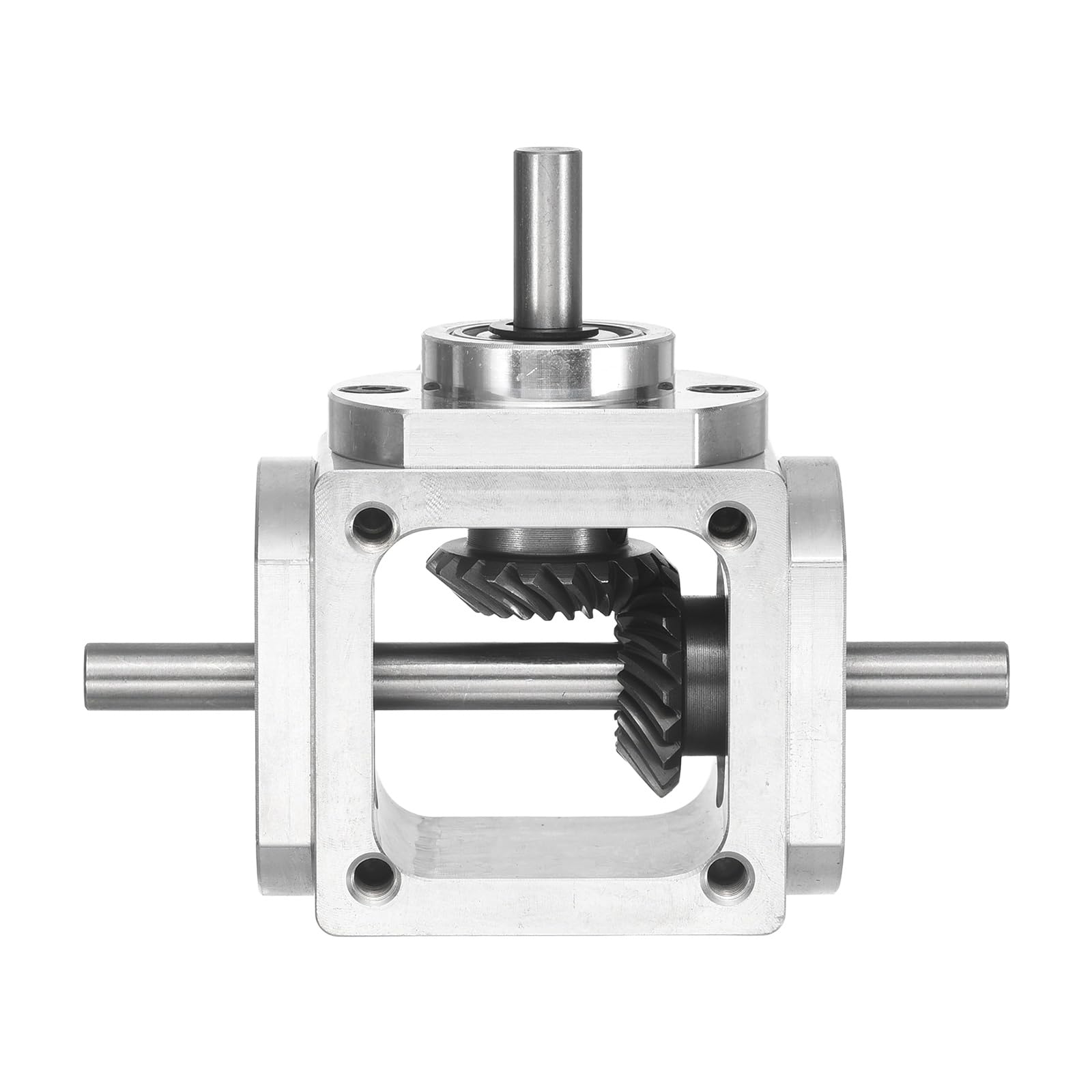 QUARKZMAN Scatola Ingranaggi Gradi Angolo Retto Riduttore Ingranaggi Conici Stessa Direzione Doppia Uscita Albero Rotondo Modulo Denti Ingranaggio Conico Telaio Alluminio Modulo.