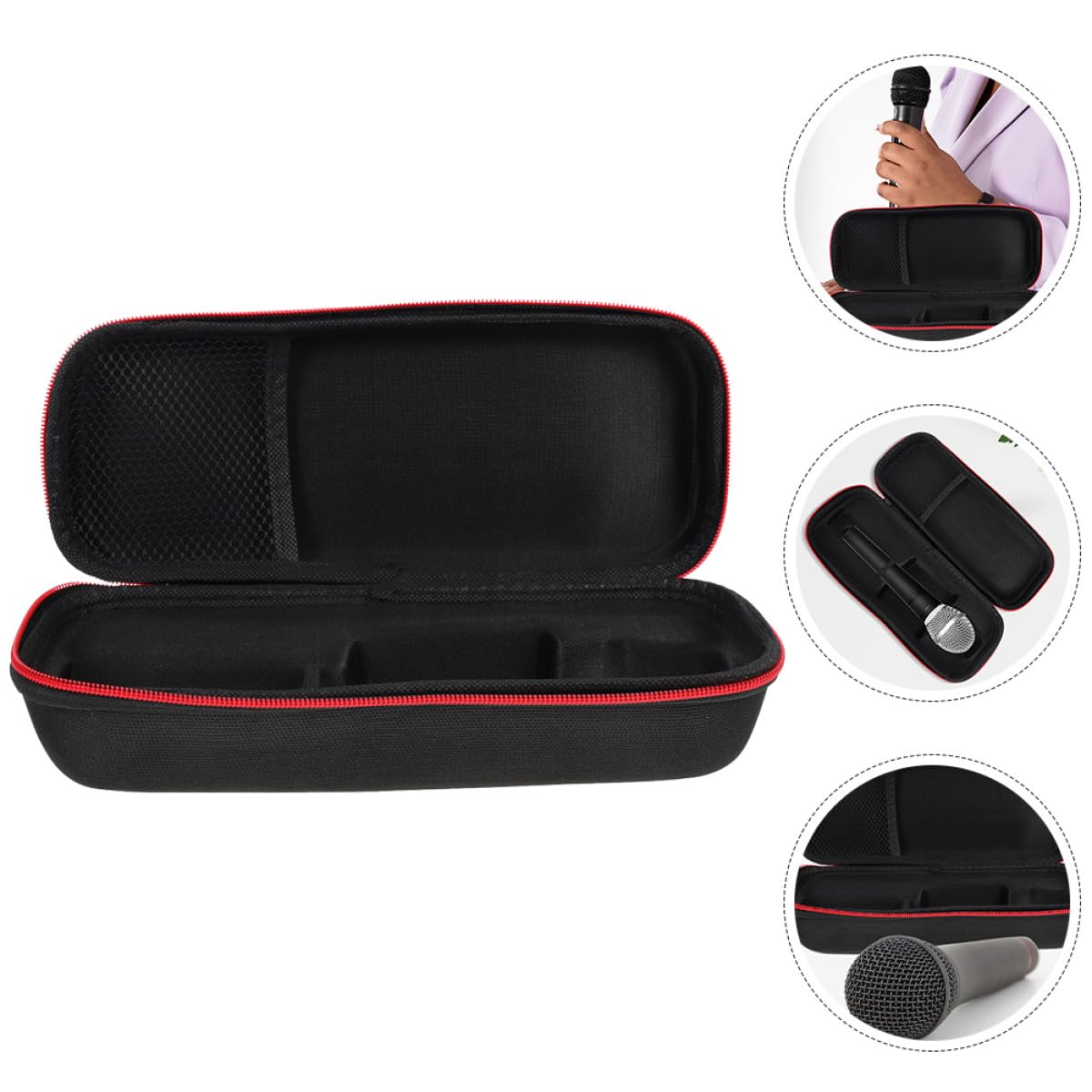 2piezas Estuche Portátil para Micrófono de Mano con Cremallera Bolsa Ligera de Eva para Almacenamiento y Protección Viajes Resistente Golpes y Polvo para Micrófonos Inalámbricos