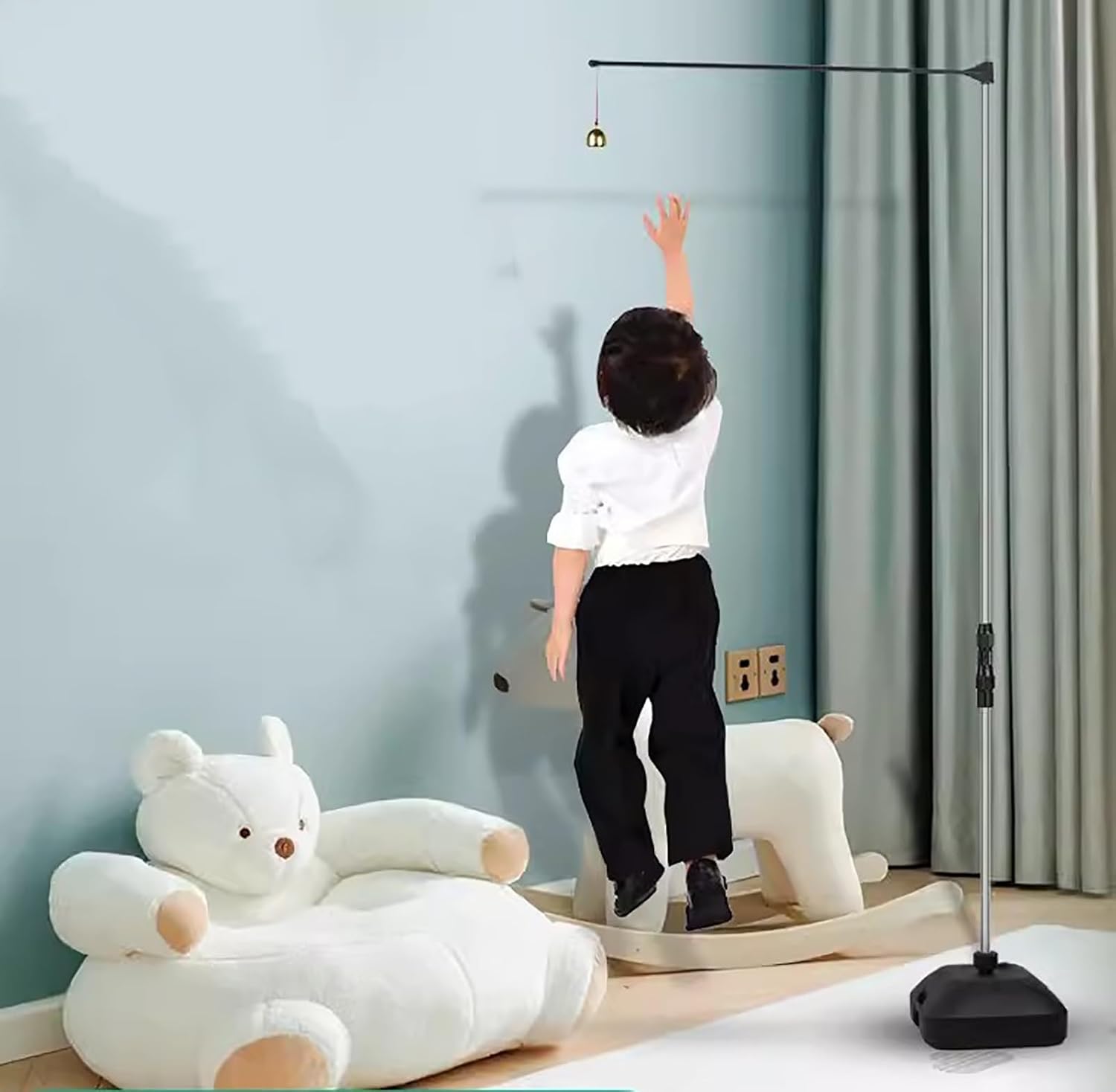 Vertical Jump Tester - Jumping Ability Assessment Pole for Kids, Youth & Adults - Bounce Trainer with Stable Base - Accurate Measurement Tool (Large Size)