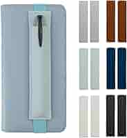 Portapenne Per Quaderno In Pelle PU - 2 Pezzi Con Fascia Elastica, Blu E Giallo - Foto 7