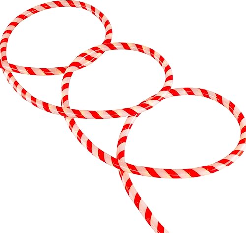 Northlight Guirnalda de luces navideñas de bastón de caramelo a rayas, color rojo y blanco, 18 pies