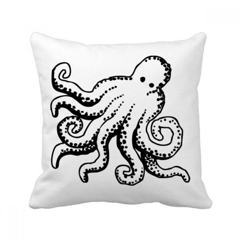 Coussin poulpe noir 40x40cm pour sublimer la déco de votre canapé de salon