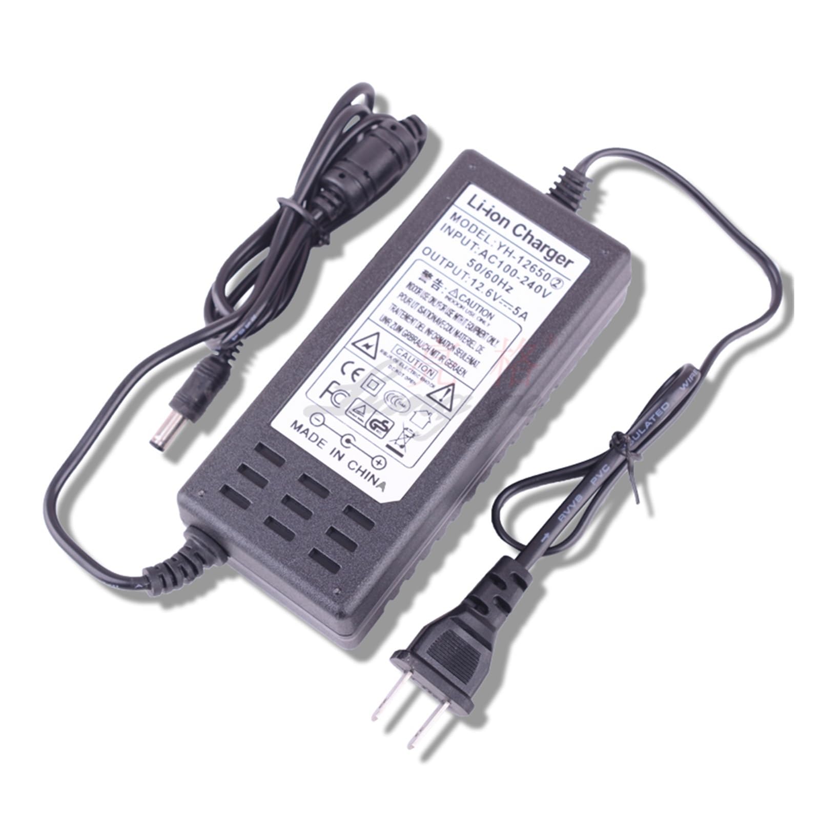 Cargador Inteligente Cargador de batería de Litio 12.6V3A 5A 16.8V2A Cable de Carga 18650(12.6V5A)