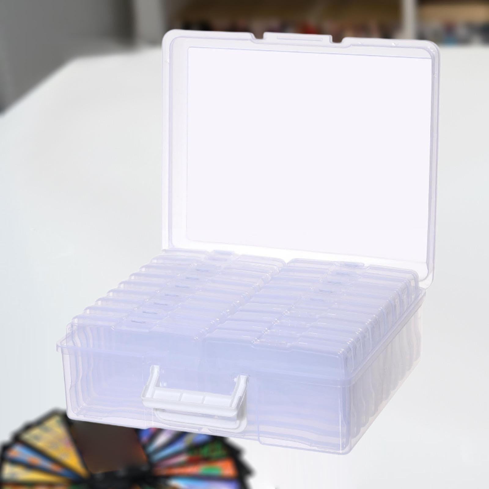 Divided Storage Case Boîte de Stockage Divisée Comprenant 18 Unités Internes Boîte à Cartes Organisateur Robuste En PP Transport Pratique Grâce à La P, Transparent