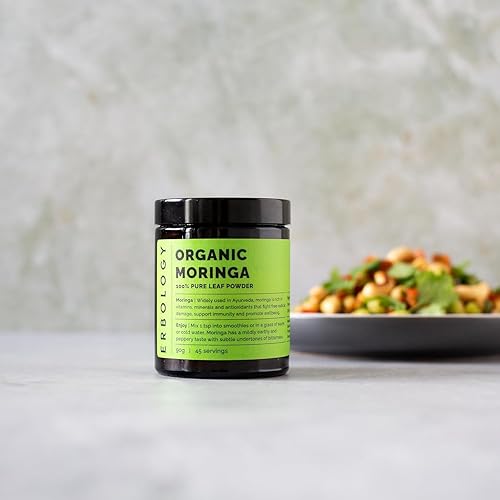 Miniatura 4 de Polvo de hojas puras de moringa 100% orgánica de 6.35oz, inmunidad, directamente de la granja, crudo, vegano y sin gluten, sin OMG, sin aditivos ni