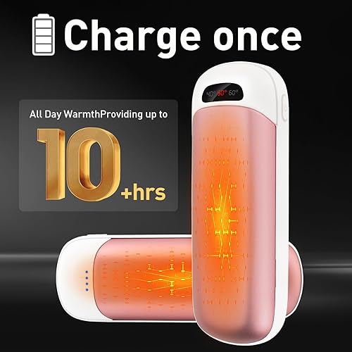 Miniatura 6 de Calentadores de manos recargables, calentador de manos de 5000 mAh, cargador de energía de doble cara, calentador de bolsillo eléctrico portátil