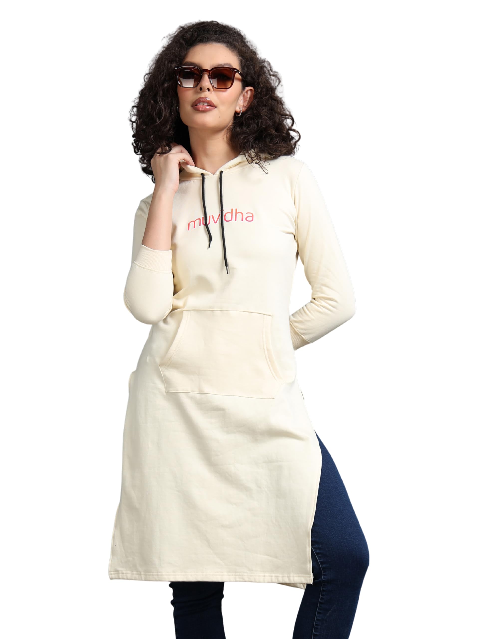muvidha Styles Women’s Kurta Style Hoodie | Indo-Western Long Hoodie for Casual, Office & Travel Wear | Soft & Stylish | Pack of 1-picture-51