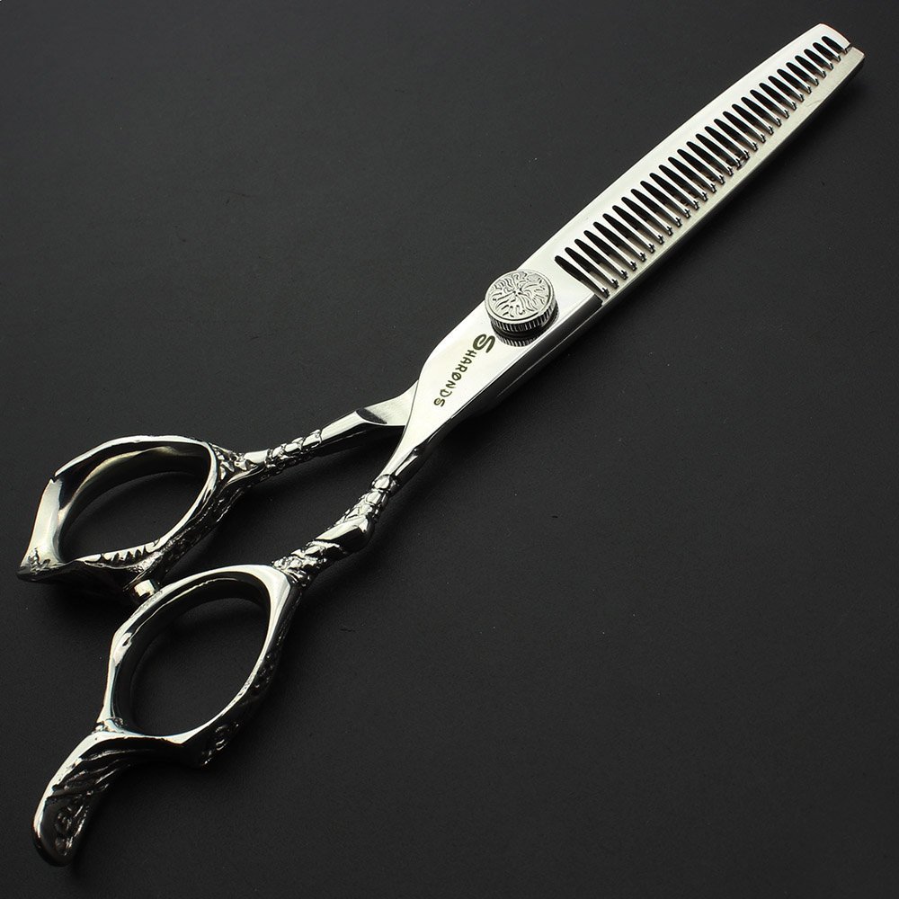 Ciseaux à cheveux professionnels - Ensemble de ciseaux de barbier - Ciseaux à effiler avec étui - Ciseaux en acier inoxydable pour homme, femme, enfant