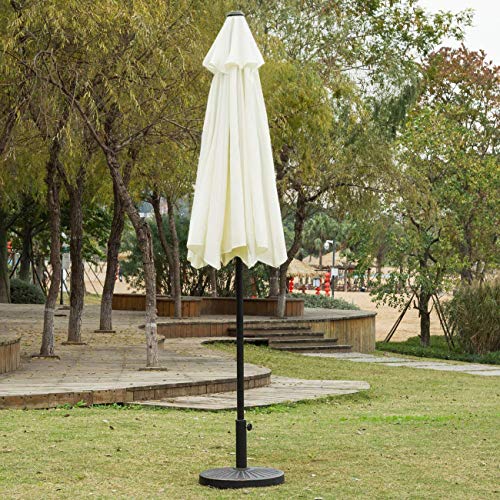 Sunnyglade 9' Patio Umbrella Outdoor Table Umbrella With 8 Sturdy Ribs (Beige) #TOP3