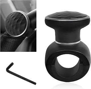 Steering Wheel Knob Spinner, Non-Slip Turning Assist Knob Driving Power Handle with Metal Ball Bearing, Smooth 360 Degree Rotation Steering Wheel Spinner for Car Truck Boat