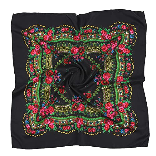 K-Elewon 27.5” Women Medium Square Scarf Cotton Head Scarf- 2Pcs Neck Scarf Hair Scarf Head Sleeping Wraps Scarfs For Women H07-01 #TOP4